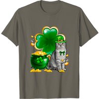 T-shirt Chat Shamrock Jour de la Saint-Patrick pour hommes — T-shirts pour hommes