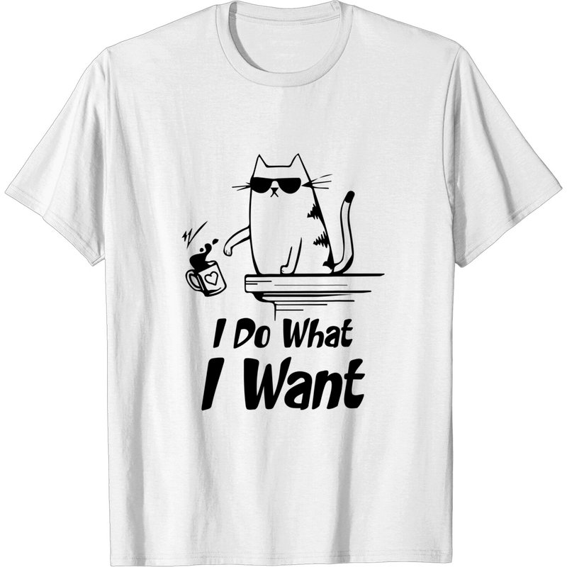 Do What I Want Black Cat Red Cup Graphic T-shirt for Men — Mens T Shirts
