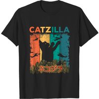 T-shirt Vintage Catzilla Monstre Japonais pour Hommes — T-shirts pour hommes