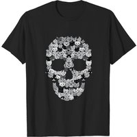 T-shirt pour hommes avec crâne de chat et squelette félin — T-shirts pour hommes