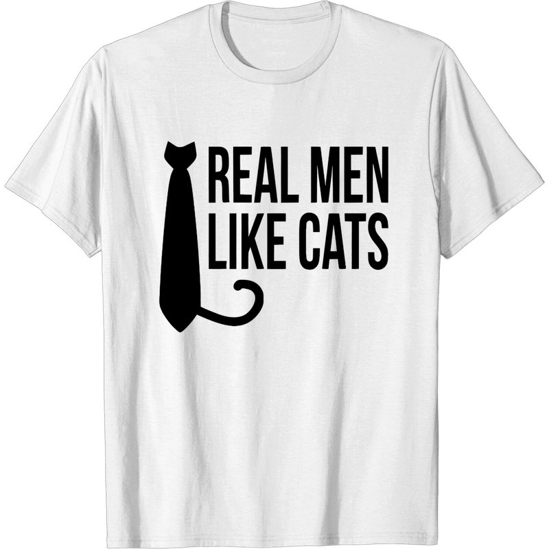T-Shirt Real Men Like Cats pour hommes — T-shirts pour hommes