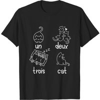 T-shirt Un Deux Trois Chat Aimant Français avec Compte pour Hommes