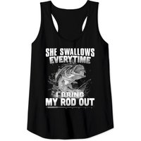 Funny Fishing Gift Men Gag She Swallows Tank Top — Mens T Shirts