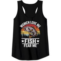T-shirt Débardeur Vintage de Pêcheur Pour Hommes Women Love Me Fish Fear Me
