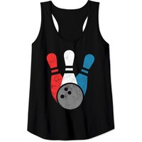 Distressed Bowling Tank Top for Men | Bowling Pins and Ball — Mens T Shirts
