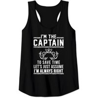 Débardeur Captain Of The Boat pour hommes en noir — T-shirts pour hommes
