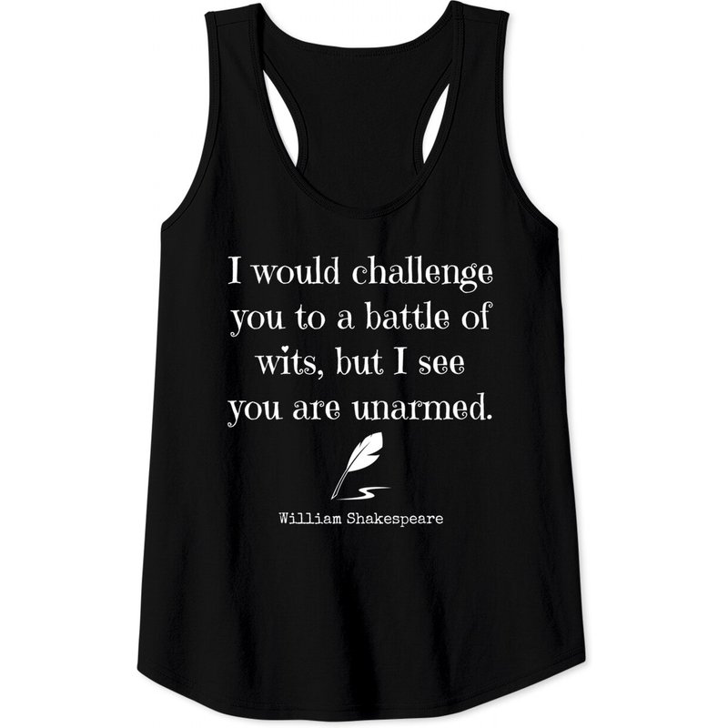 Débardeur avec citation de William Shakespeare pour hommes en noir — T-shirts pour hommes