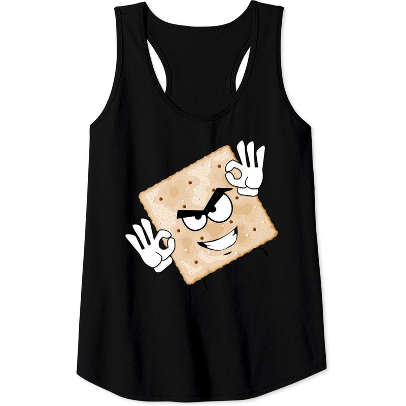 Salty Cracker Tank Top for Men in Black — Mens T Shirts