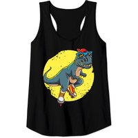 Skating Trex Dinosaur Rollerblades Skater Tank Top for Men