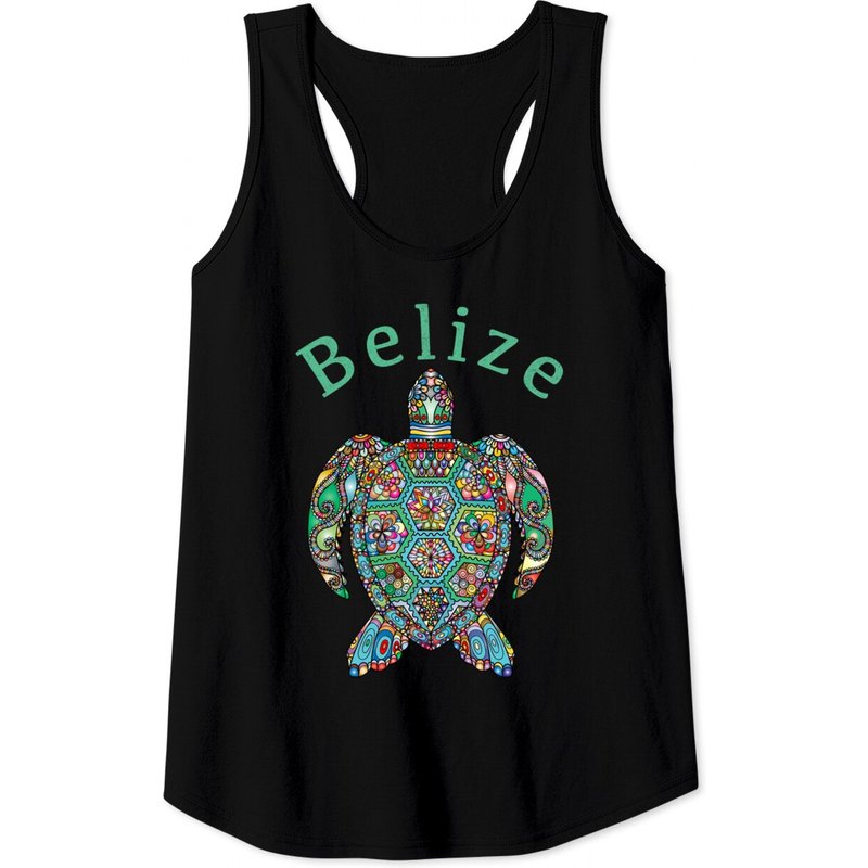 Belize Tribal Turtle Tank Top for Men — Mens T Shirts