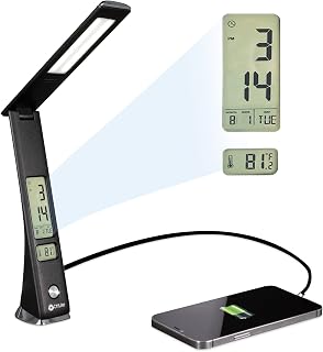 Lampe de bureau LED OttLite Prevention avec affichage numérique et chargement USB — Lampe de bureau menée