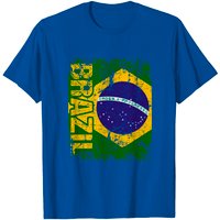 T-shirt Vintage Délavé Drapeau du Brésil pour Hommes — T-shirts pour hommes