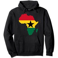 Ghana Flag Inside Africa Map Pullover Hoodie for Unisex — Mens Hoodies