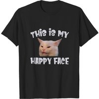 T-shirt pour hommes "This Is My Happy Face" Smudge The Cat — T-shirts pour hommes