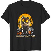 T-shirt Halloween Hibou Ceci est Mon Visage Heureux pour Hommes — T-shirts pour hommes
