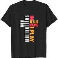 In Jesus Name I Play Piano Men's T-Shirt — Mens T Shirts
