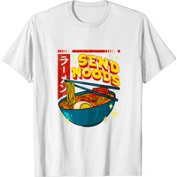 T-shirt pour hommes Send Noods Pun Anime Gamer Ramen — T-shirts pour hommes