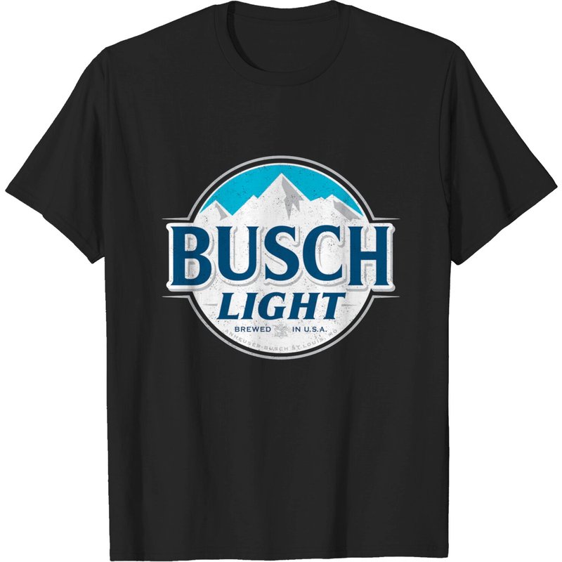Busch Light Heather Round Logo T-Shirt for Men — Mens T Shirts