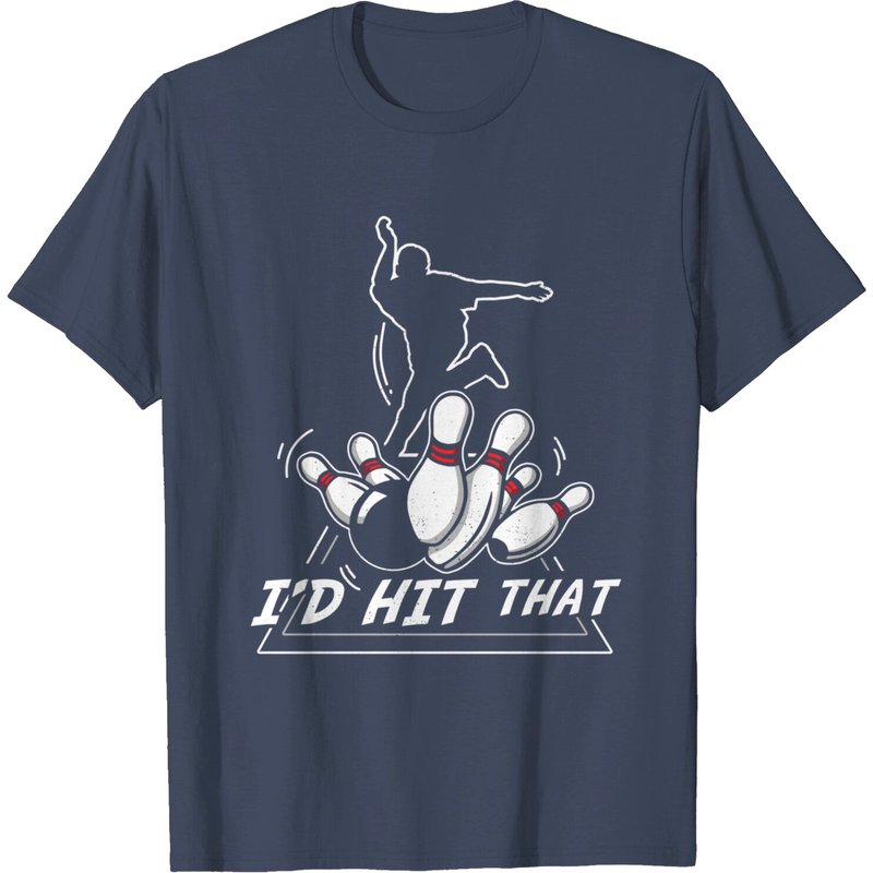 Vintage Bowling Dad Joke I'd Hit That T-Shirt for Men — Mens T Shirts
