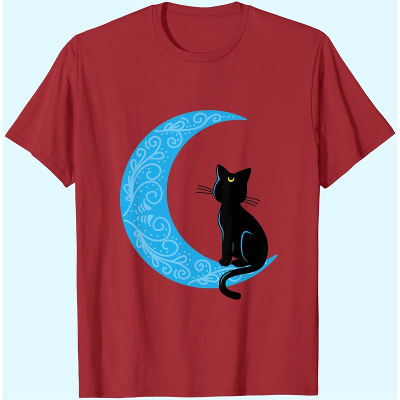 Sailor Moon Vintage Black Cat Crescent T-Shirt for Men — Mens T Shirts