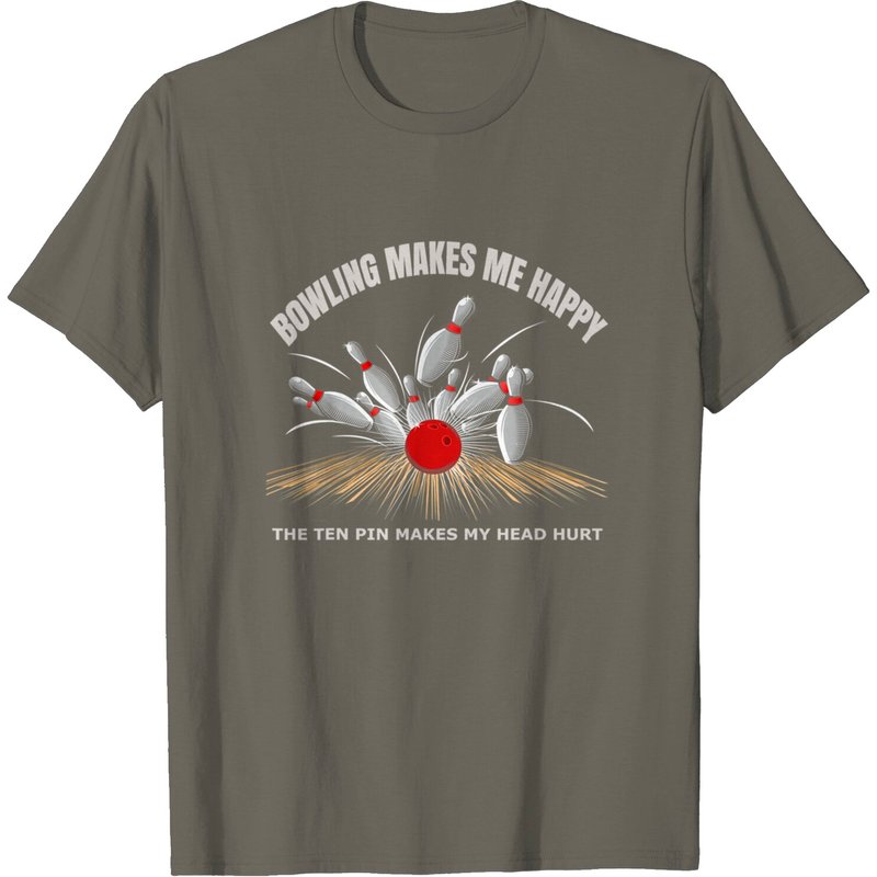 T-shirt de bowling Ten 10 Pin Makes My Head Hurt pour hommes — T-shirts pour hommes