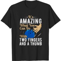 T-Shirt de Bowling Two Fingers et un Pouce pour Hommes