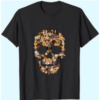 T-shirt Costume de Squelette de Chiot Effrayant pour Hommes