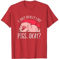 T-shirt pour hommes I Just Really Like Pigs Domestic Piggy
