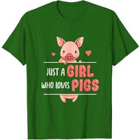 Just A Girl Who Loves Pigs T-shirt pour hommes en noir — T-shirts pour hommes