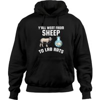 Hoodie Humoristique Y'all Went From Sheep To Lab Rats — Sweats à capuche pour hommes