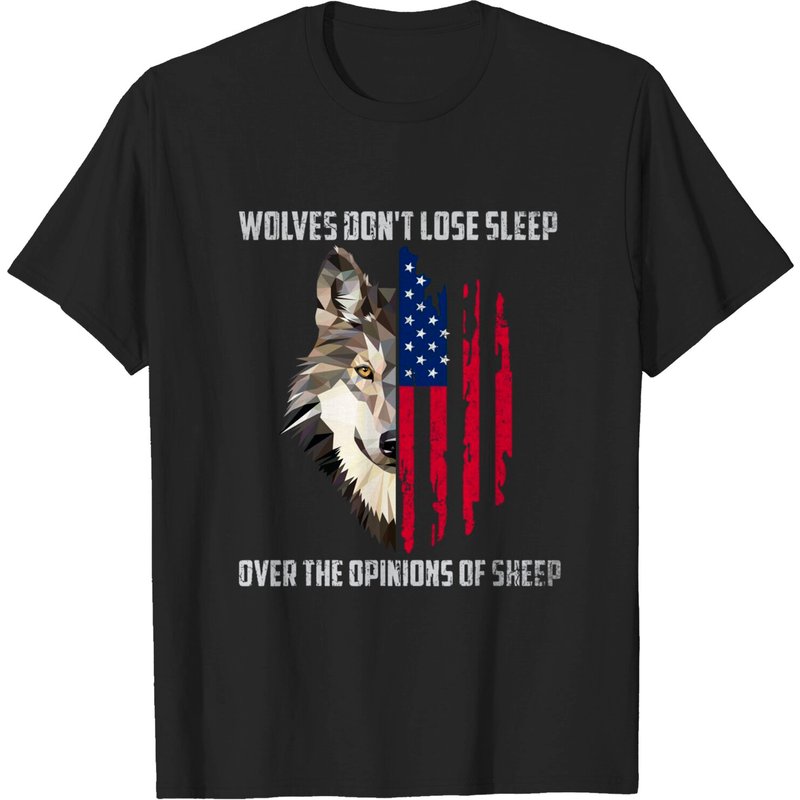 T-shirt Wolves Don't Lose Sleep Over The Opinions Of Sheep — T-shirts pour hommes