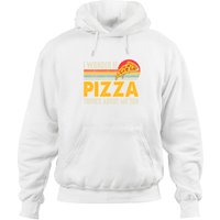 Hoodie Vintage Je me demande si la pizza pense à moi aussi — Sweats à capuche pour hommes