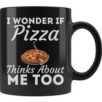 Je me demande si la pizza pense à moi aussi Mug — Tasses et gobelets