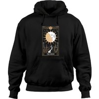 Hoodie Vintage Pullover Carte Tarot de la Lune Aesthétique Dark Academia — Sweats à capuche pour hommes