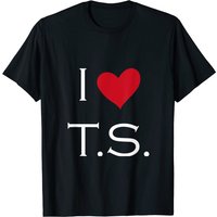 T-shirt I Love TS pour hommes en noir — T-shirts pour hommes