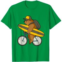 Surfing Bear Men's T-Shirt in Black