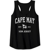 Débardeur Nautique Vintage Cape May NJ avec Ancre et Drapeau pour Hommes