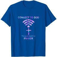 Connect To God The Password Is Prayer Wifi Jesus Cross T-Shirt — Mens T Shirts