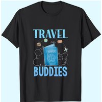 Traveller Flight Travel Buddies T-Shirt for Men - Black