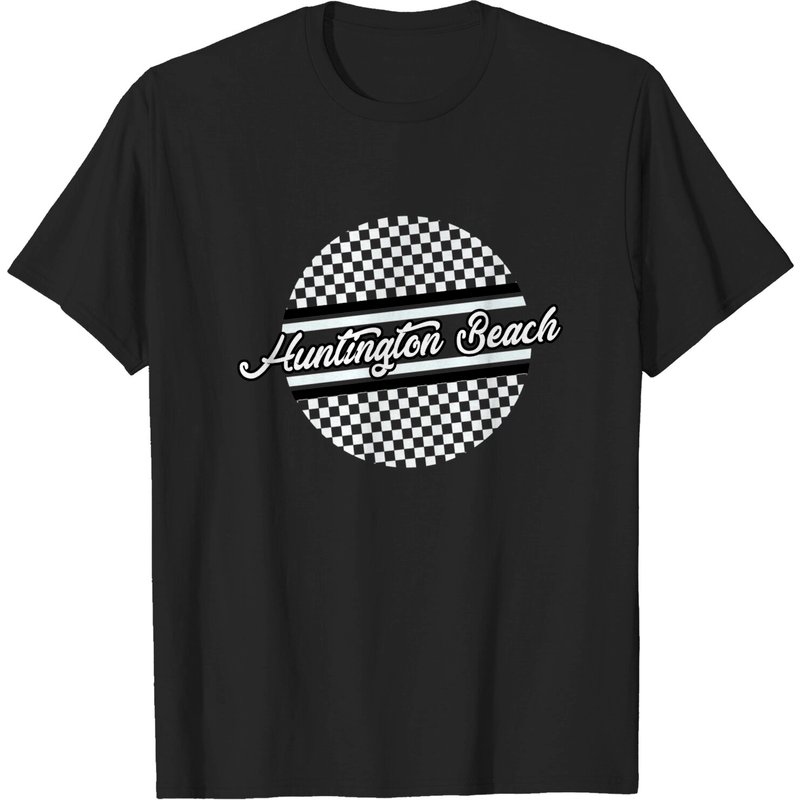 T-shirt pour hommes à carreaux Huntington Beach Surf & Skate — T-shirts pour hommes