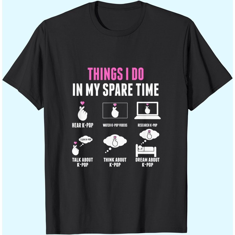 BTS Things I Do In My Spare Time Kpop T-Shirt for Men — Mens T Shirts