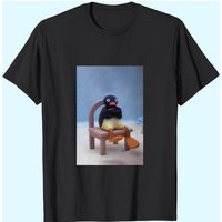T-shirt Angry Pingu pour hommes en noir