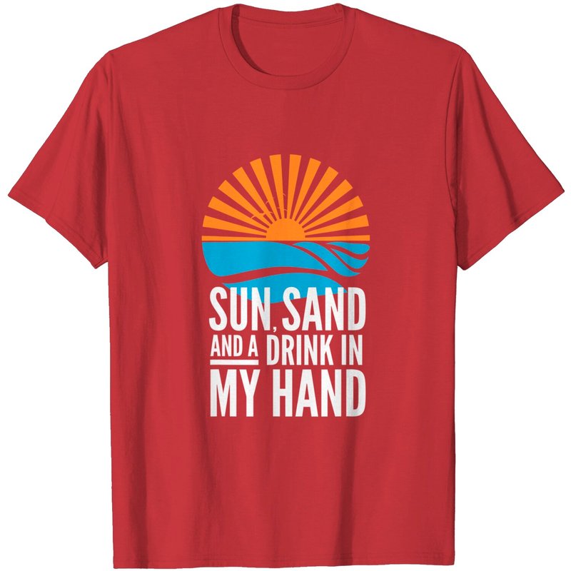 T-shirt de plage Sun Sand And A Drink In My Hand pour hommes — T-shirts pour hommes