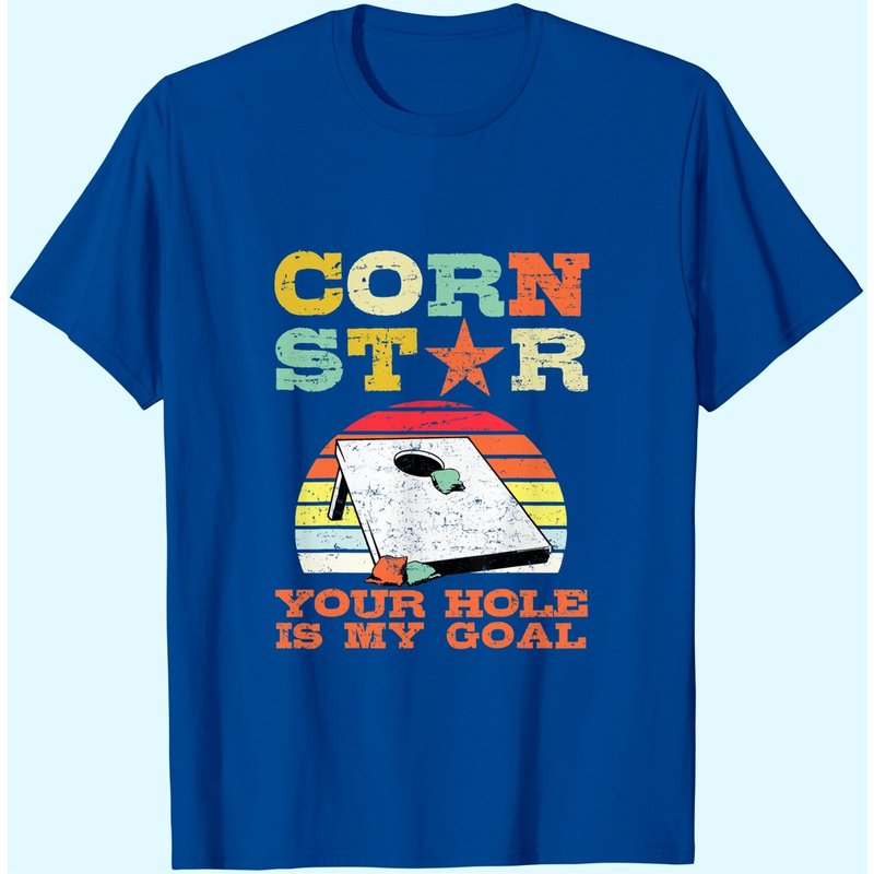 T-shirt Vintage Corn Star Your Hole Is My Goal pour Joueur de Cornhole — T-shirts pour hommes