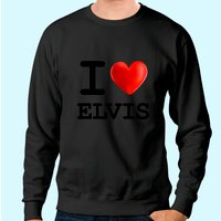 Sweat à col rond I Love Elvis avec cœur pour unisexe — Sweats à capuche pour hommes