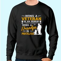 Chandail pour hommes : Être un vétéran est un honneur, être un grand-père est inestimable — Sweats à capuche pour hommes