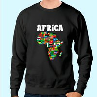 Sweat à capuche Afrique avec drapeaux des pays africains