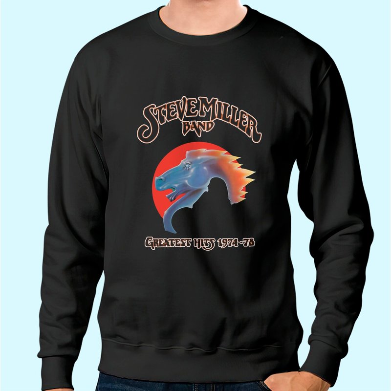Sweat-shirt en coton pour hommes Steve Miller Band col rond — Sweats à capuche pour hommes