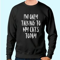 Sweatshirt Je Ne Parle Qu'à Mes Chats Aujourd'hui pour Amateurs de Chats — Sweats à capuche pour hommes