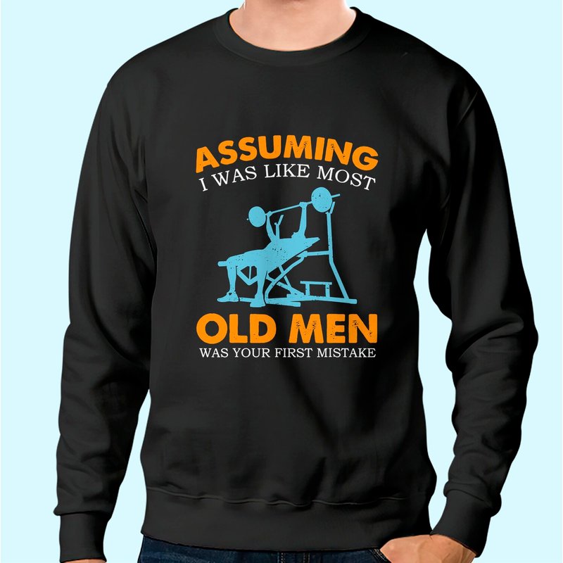 Sweatshirt Old Man Weight Lifting pour Unisexe
